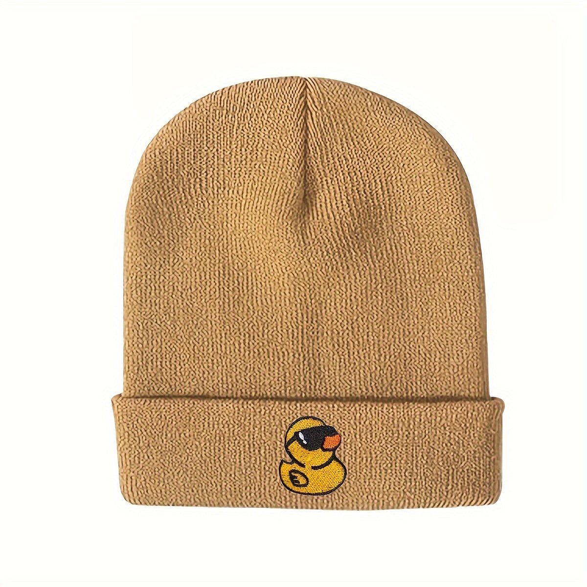 Embroidered Yellow Duck Knit Hat For Women Valentines Gifts