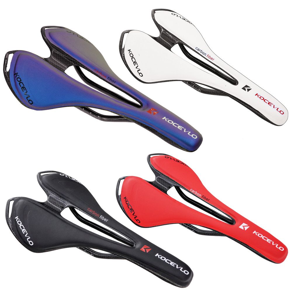 Kocevlo Carbon Fiber Mountain Bike Saddle Blue Cushion Carbon Fiber Seat Pad