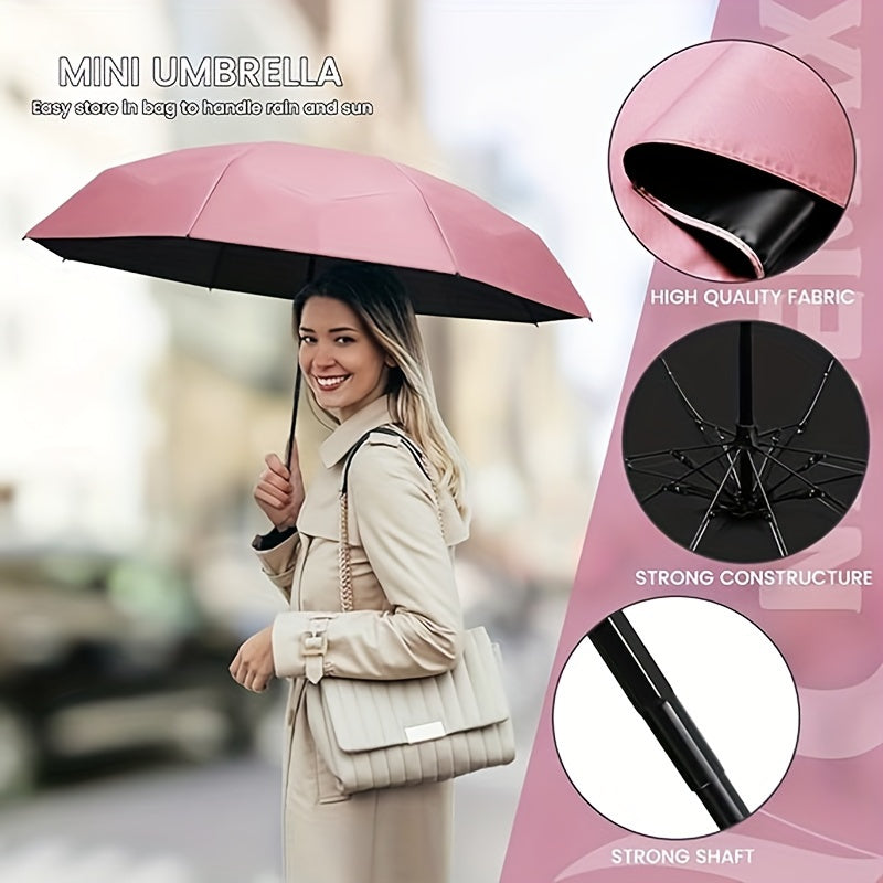 Mei Qi Lin Compact 6-Rib Mini Umbrella - High-Quality, Foldable Sun Protection with Stylish Design