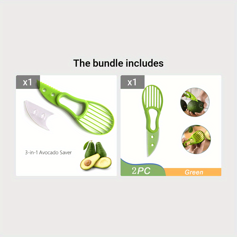 1/2pcs, 3-in-1 Avocado Slicer Shea Corer Butter Fruit Peeler Cutter Pulp Separator Plastic Knife Kitchen Vegetable Tools Home Accessory Kitchen Accessories