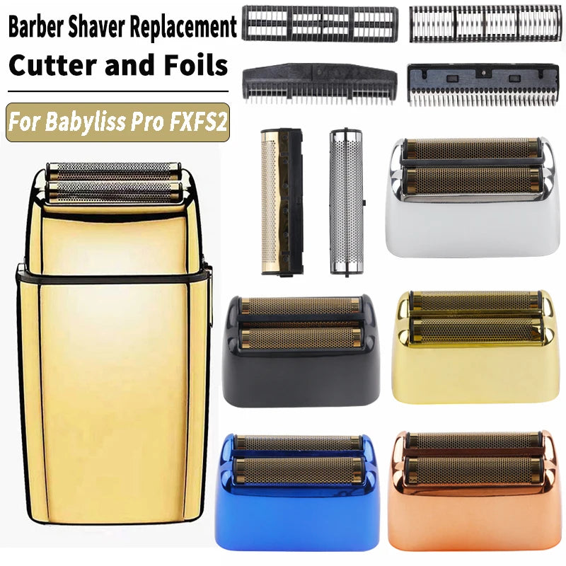 Professional Barber Electric Shaver Replacement Double Cutter Blade And Foils Head Cover For Babyliss Cordless Foil Shaver FXFS2