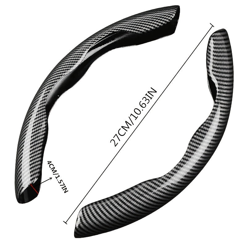 Premium PVC Steering Wheel Cover - Non-Slip, Carbon Fiber Design, Without Inner Circle, Enhanced Grip and Control for a Superior Driving Experience