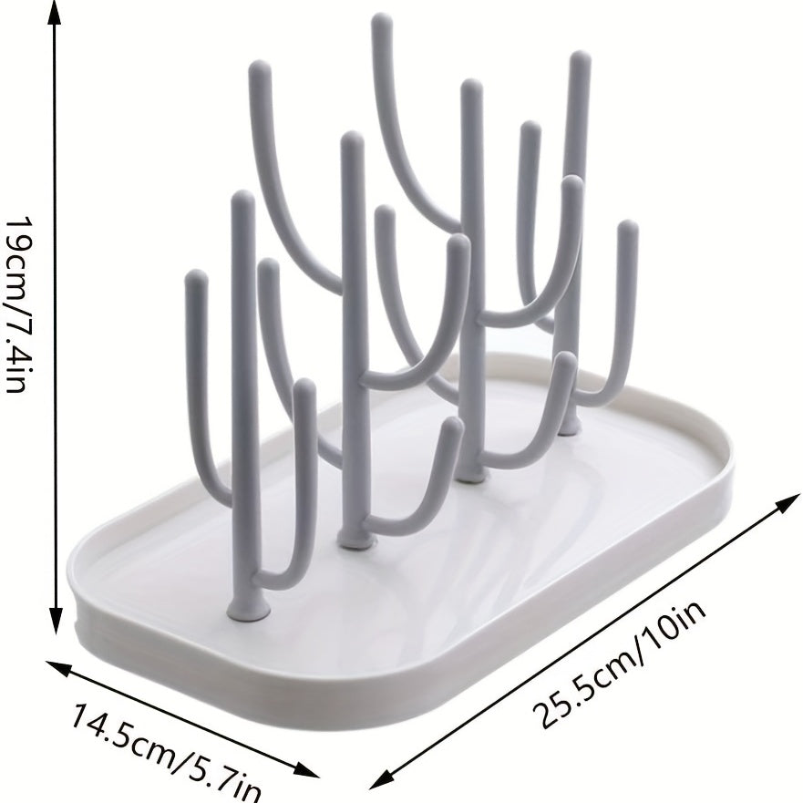Space-Saving Cactus-Inspired Youngsters Bottle Drying Rack with Base - Holds Multiple Bottles, Teats, Cups & Pump Parts, Durable Material, Ideal for Organizing Parenting Essentials