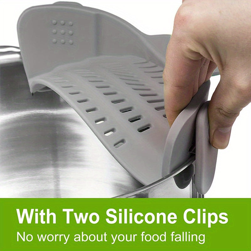 Effortless Cooking with this Adjustable Silicone Pot Strainer and Pasta Strainer - The Perfect Kitchen Gadget!
