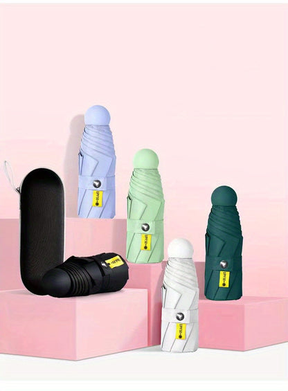 Mei Qi Lin Compact 6-Rib Mini Umbrella - High-Quality, Foldable Sun Protection with Stylish Design