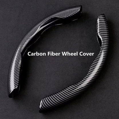Premium PVC Steering Wheel Cover - Non-Slip, Carbon Fiber Design, Without Inner Circle, Enhanced Grip and Control for a Superior Driving Experience