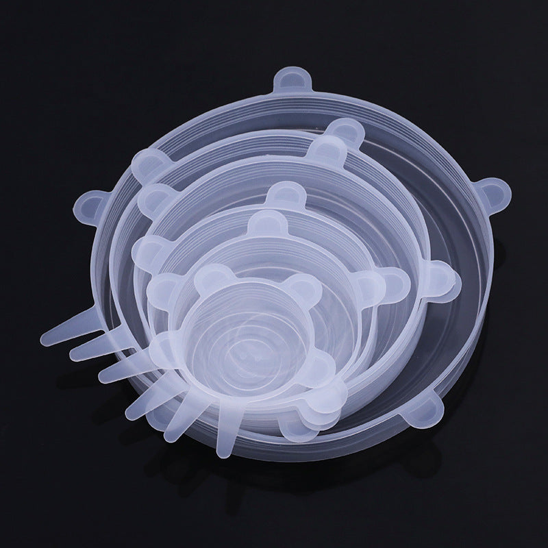 6pcs Silicone Stretch Lids, Reusable Durable Food Storage Lids For Bowls, Silicone Lid Cover, Dishwasher And Refrigerator Safe Storage, Kitchen Supplies
