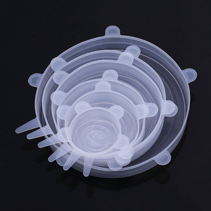 6pcs Silicone Stretch Lids, Reusable Durable Food Storage Lids For Bowls, Silicone Lid Cover, Dishwasher And Refrigerator Safe Storage, Kitchen Supplies