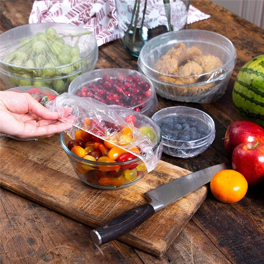 100Pcs/Bag Reusable Elastic Food Covers - Keep Your Leftovers Fresh & Secure!