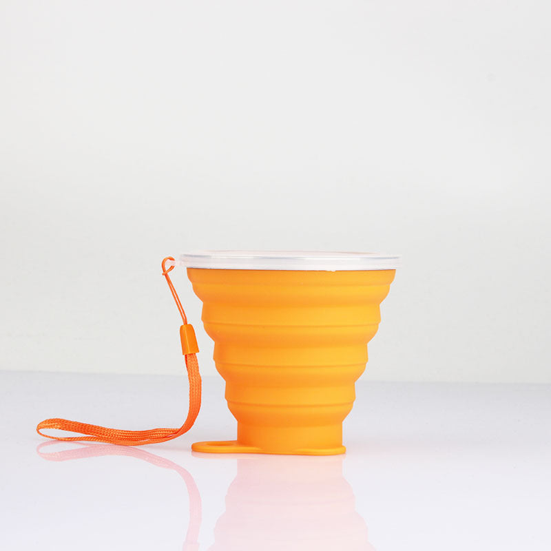 Collapsible Silicone Travel Cup with Lid - Portable and Reusable Drinking Cup for Camping, Hiking, and Outdoor Activities