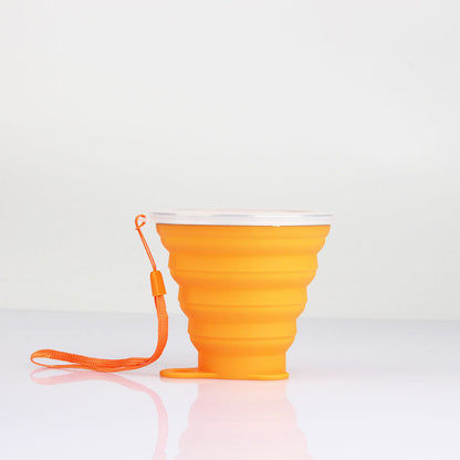 Collapsible Silicone Travel Cup with Lid - Portable and Reusable Drinking Cup for Camping, Hiking, and Outdoor Activities