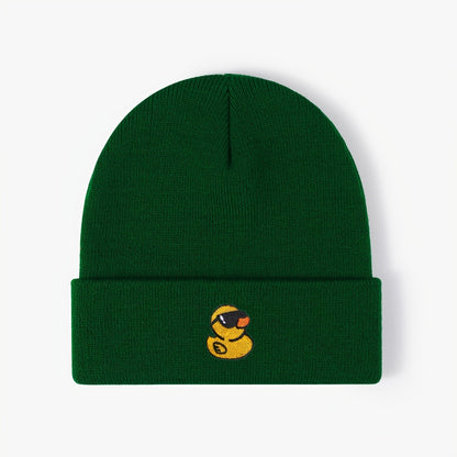 Embroidered Yellow Duck Knit Hat For Women Valentines Gifts