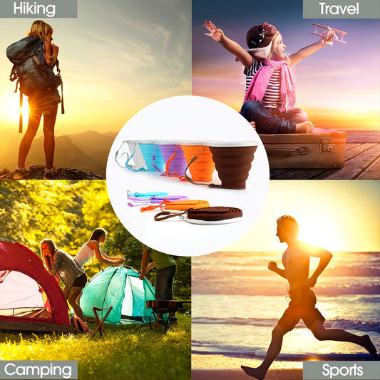 Collapsible Silicone Travel Cup with Lid - Portable and Reusable Drinking Cup for Camping, Hiking, and Outdoor Activities