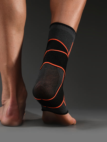 [Adjustable Compression] Jingba Support Ankle Brace | Adjustable Compression Wrap | Breathable Nylon | Secure Straps | Running, Hiking & Basketball | Black & Gray