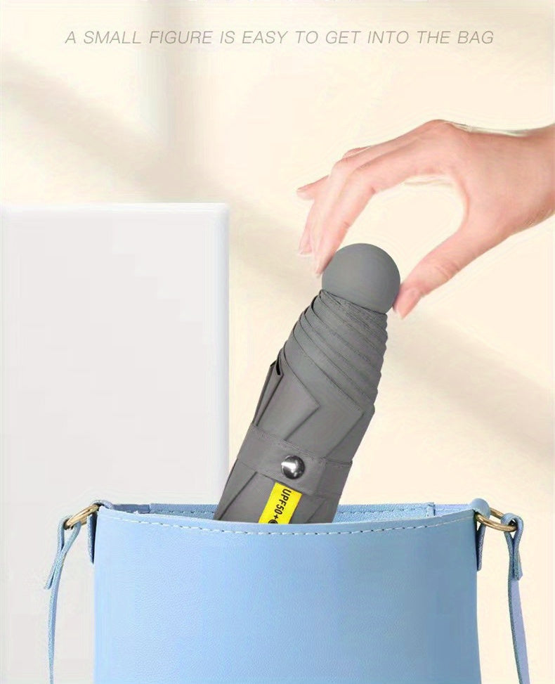 Mei Qi Lin Compact 6-Rib Mini Umbrella - High-Quality, Foldable Sun Protection with Stylish Design