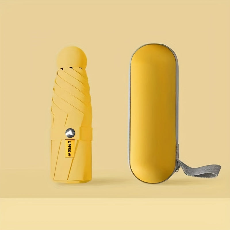 Mei Qi Lin Compact 6-Rib Mini Umbrella - High-Quality, Foldable Sun Protection with Stylish Design