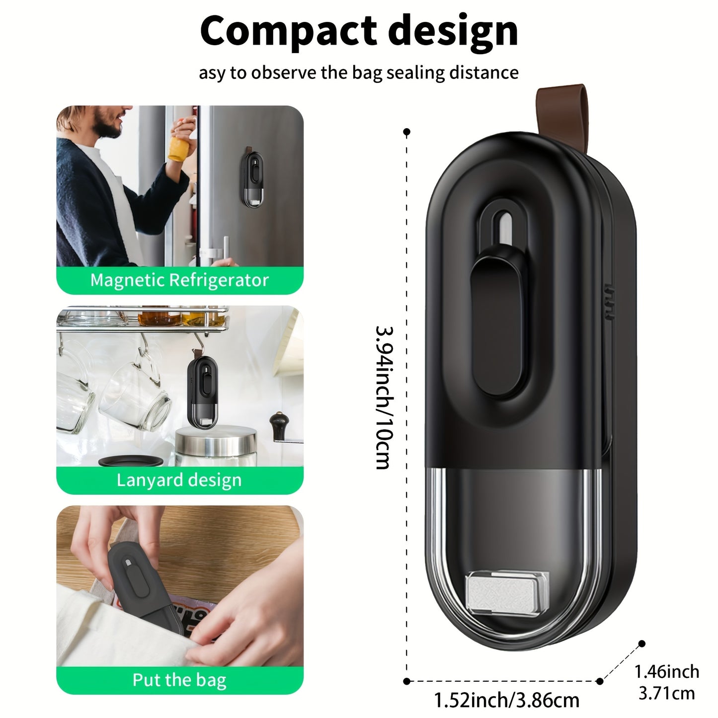1pc Compact Mini Vacuum Sealer - 2-in-1 Heat Sealer & Cutter for Airtight Food Storage - Portable Thermal Sealer for Plastic Bags, Snacks, Cookies, Freshness Preservation, Kitchen Essentials
