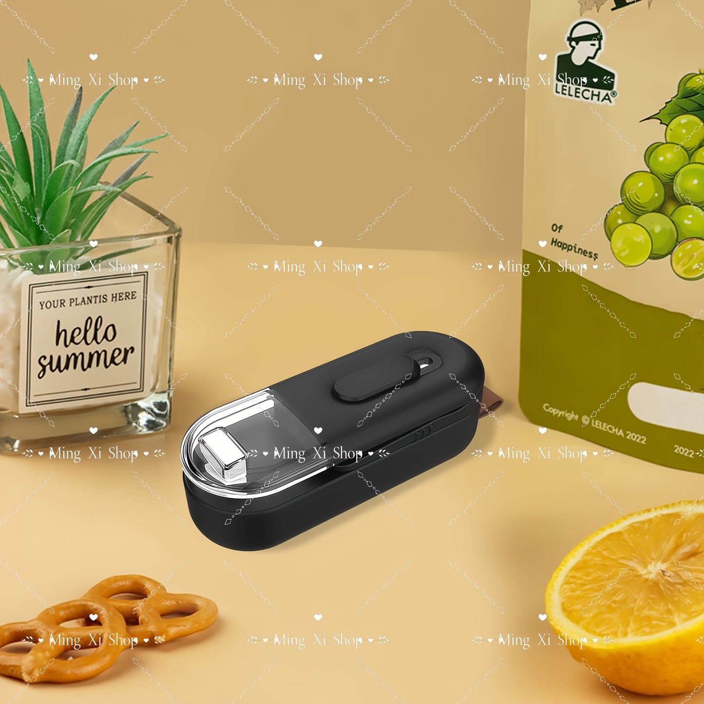 1pc Compact Mini Vacuum Sealer - 2-in-1 Heat Sealer & Cutter for Airtight Food Storage - Portable Thermal Sealer for Plastic Bags, Snacks, Cookies, Freshness Preservation, Kitchen Essentials