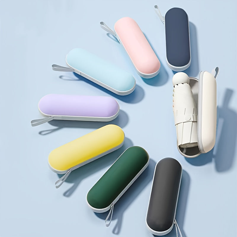 Mei Qi Lin Compact 6-Rib Mini Umbrella - High-Quality, Foldable Sun Protection with Stylish Design