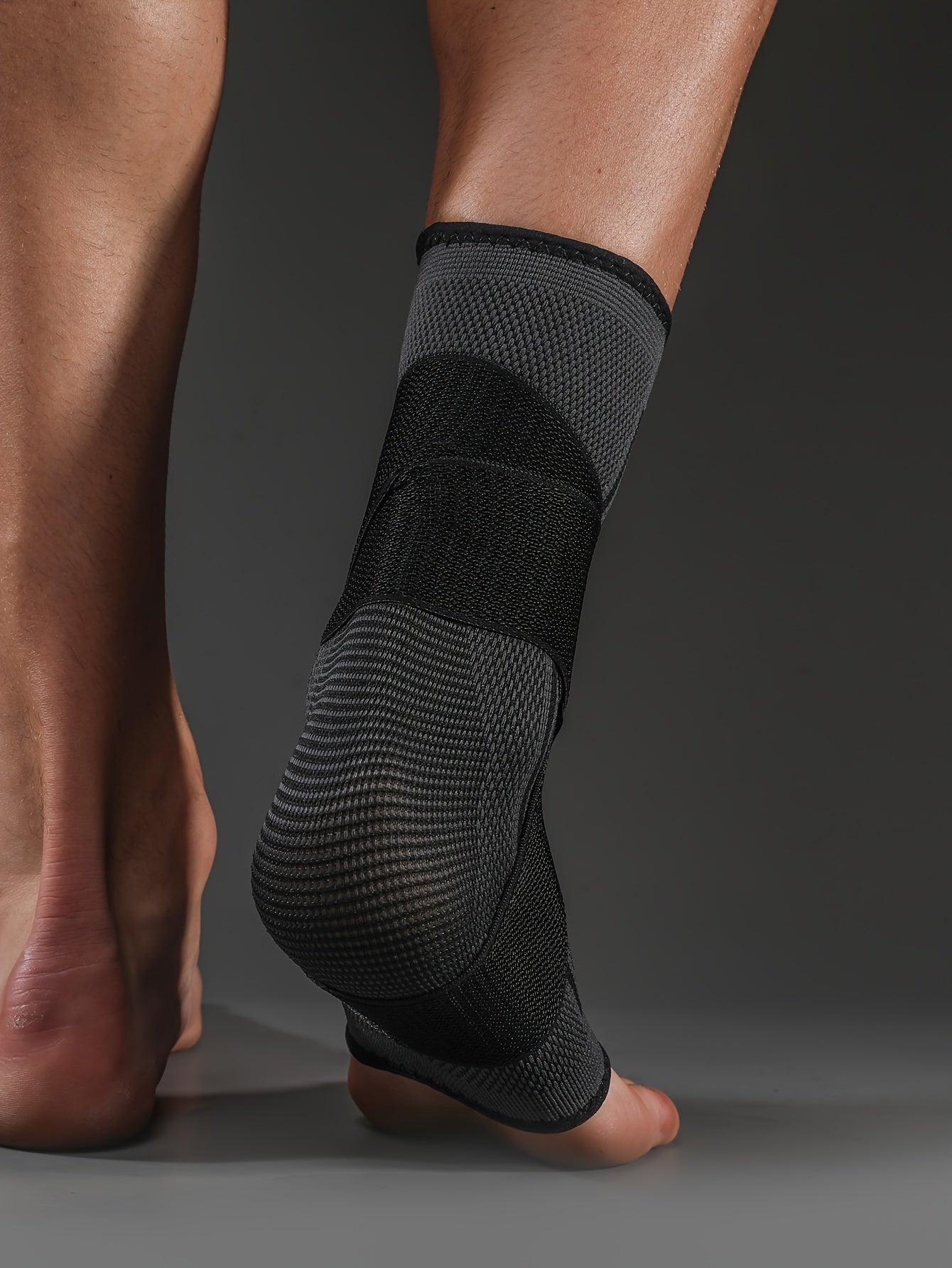 [Adjustable Compression] Jingba Support Ankle Brace | Adjustable Compression Wrap | Breathable Nylon | Secure Straps | Running, Hiking & Basketball | Black & Gray