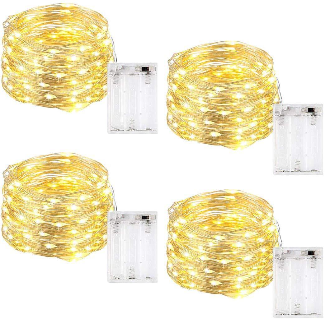 1pc 118in/197in/394in/787in, 30/50/100/200LED, Outdoor String Lights, Christmas Star Lights, Battery Powered (Not Included), DIY LED Fairy String Light, Copper Wire Light, Holiday Lighting Garland For Christmas Wedding Party