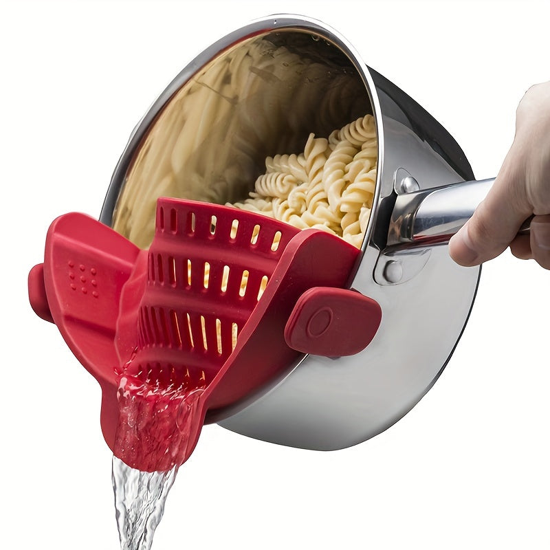 Effortless Cooking with this Adjustable Silicone Pot Strainer and Pasta Strainer - The Perfect Kitchen Gadget!