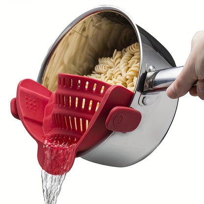Effortless Cooking with this Adjustable Silicone Pot Strainer and Pasta Strainer - The Perfect Kitchen Gadget!