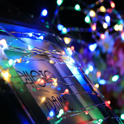 1pc 118in/197in/394in/787in, 30/50/100/200LED, Outdoor String Lights, Christmas Star Lights, Battery Powered (Not Included), DIY LED Fairy String Light, Copper Wire Light, Holiday Lighting Garland For Christmas Wedding Party