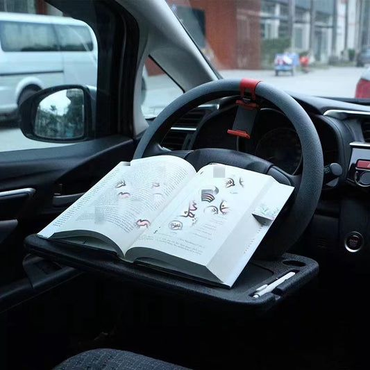 Premium Multifunctional Car Steering Wheel Tray Table - Versatile Portable Workstation & Snack Holder for On-the-Go Convenience