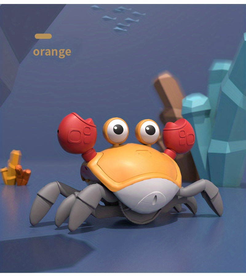 Crawling Crab Baby Toy Gift Tummy Time Toys Walking Dancing Cute Essentials Electric Induction Sensory Stuff Moving Babies Crabs With Light Up Music For Toddler Boys Girls Items Interaction Gadgets