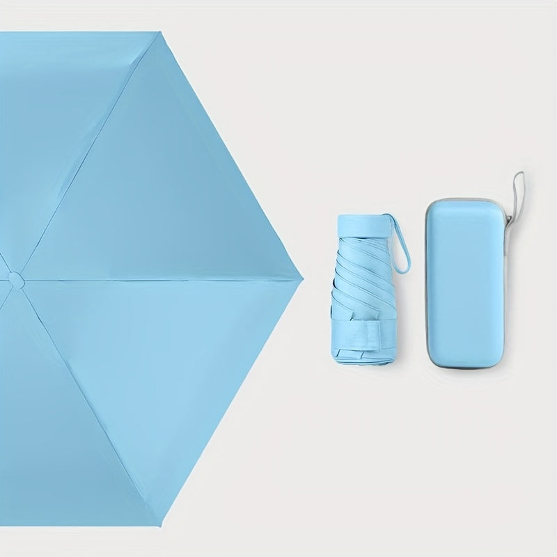 Mei Qi Lin Compact 6-Rib Mini Umbrella - High-Quality, Foldable Sun Protection with Stylish Design