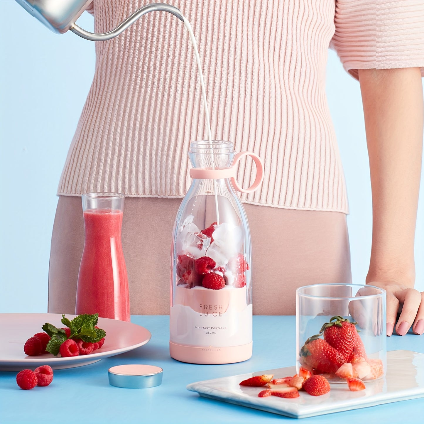 350ml Wireless Portable Electric Mini Fruit Blender - Perfect for On-the-Go Juicer!