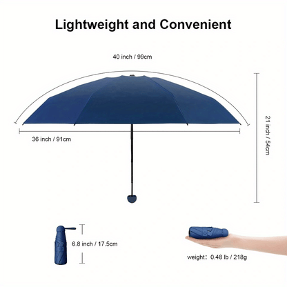 Mei Qi Lin Compact 6-Rib Mini Umbrella - High-Quality, Foldable Sun Protection with Stylish Design