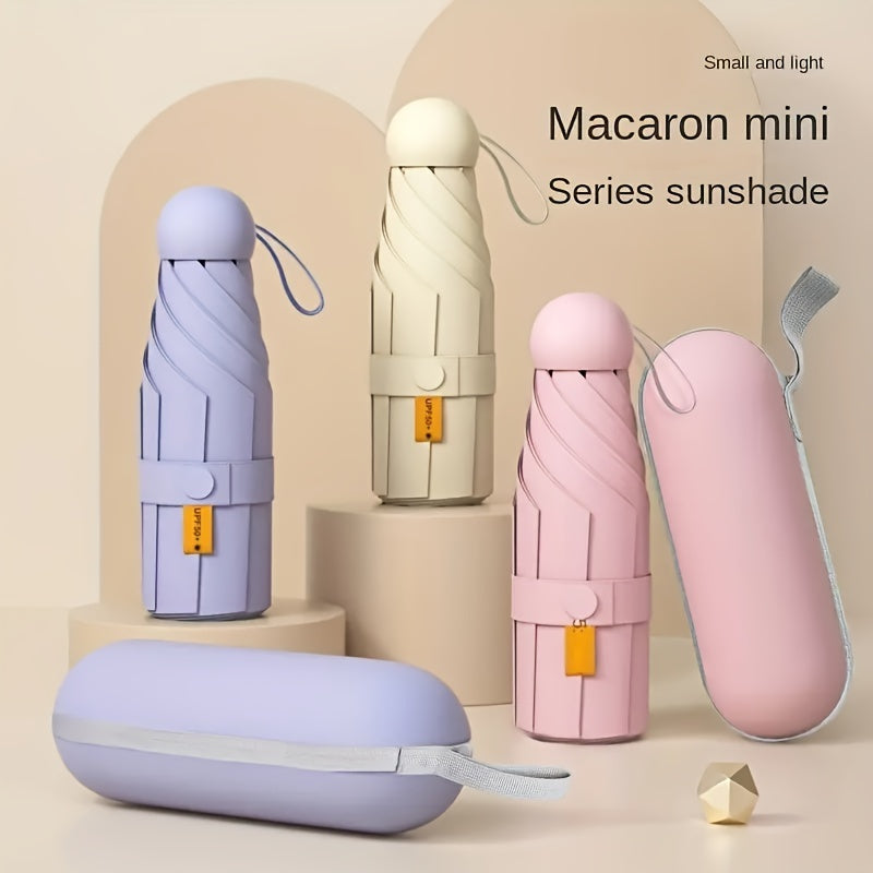 Mei Qi Lin Compact 6-Rib Mini Umbrella - High-Quality, Foldable Sun Protection with Stylish Design