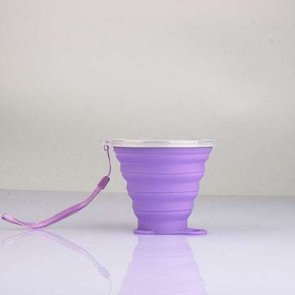 Collapsible Silicone Travel Cup with Lid - Portable and Reusable Drinking Cup for Camping, Hiking, and Outdoor Activities