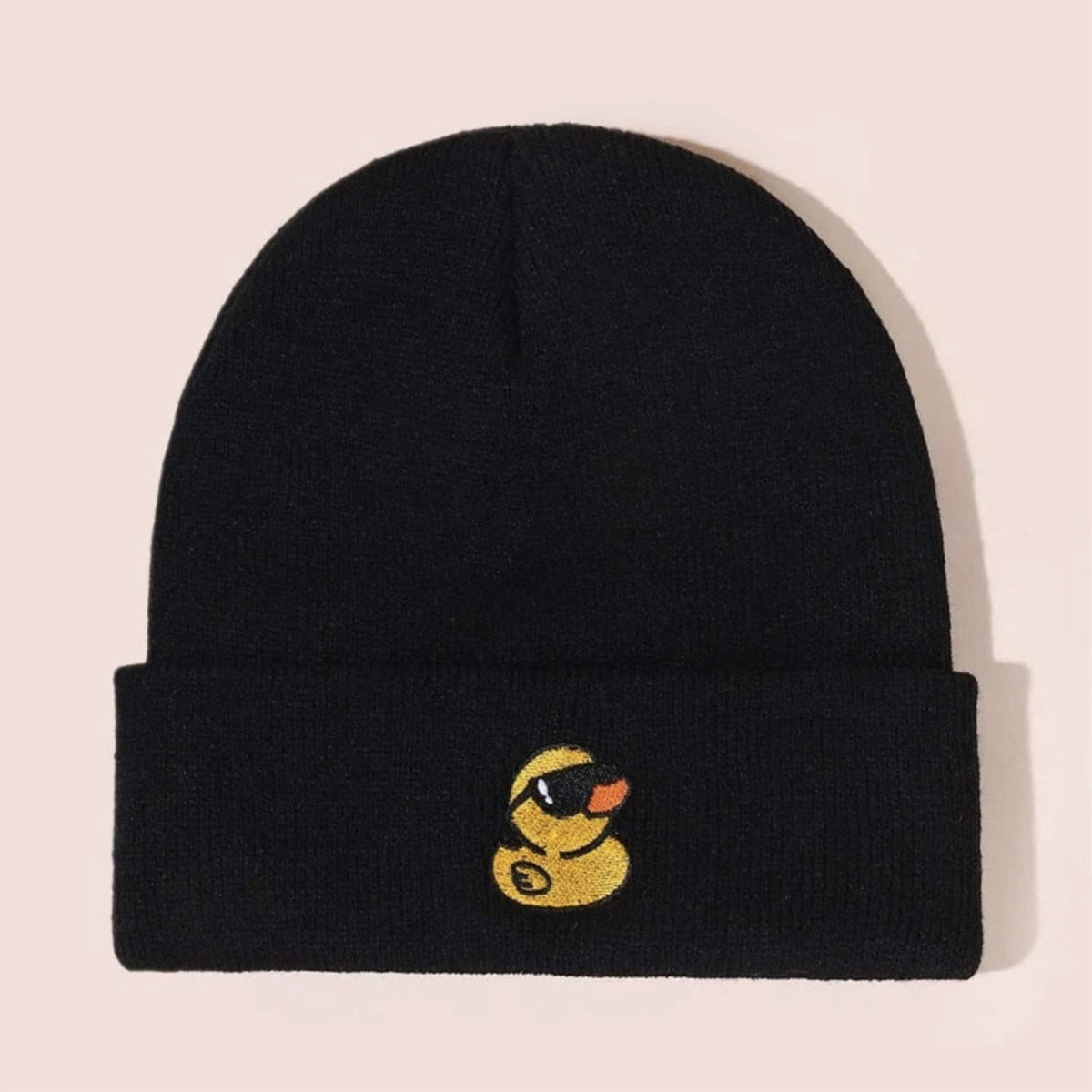 Embroidered Yellow Duck Knit Hat For Women Valentines Gifts