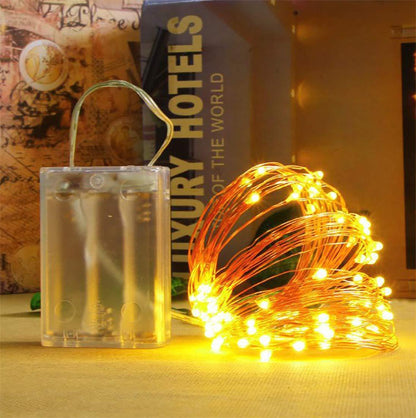 1pc 118in/197in/394in/787in, 30/50/100/200LED, Outdoor String Lights, Christmas Star Lights, Battery Powered (Not Included), DIY LED Fairy String Light, Copper Wire Light, Holiday Lighting Garland For Christmas Wedding Party