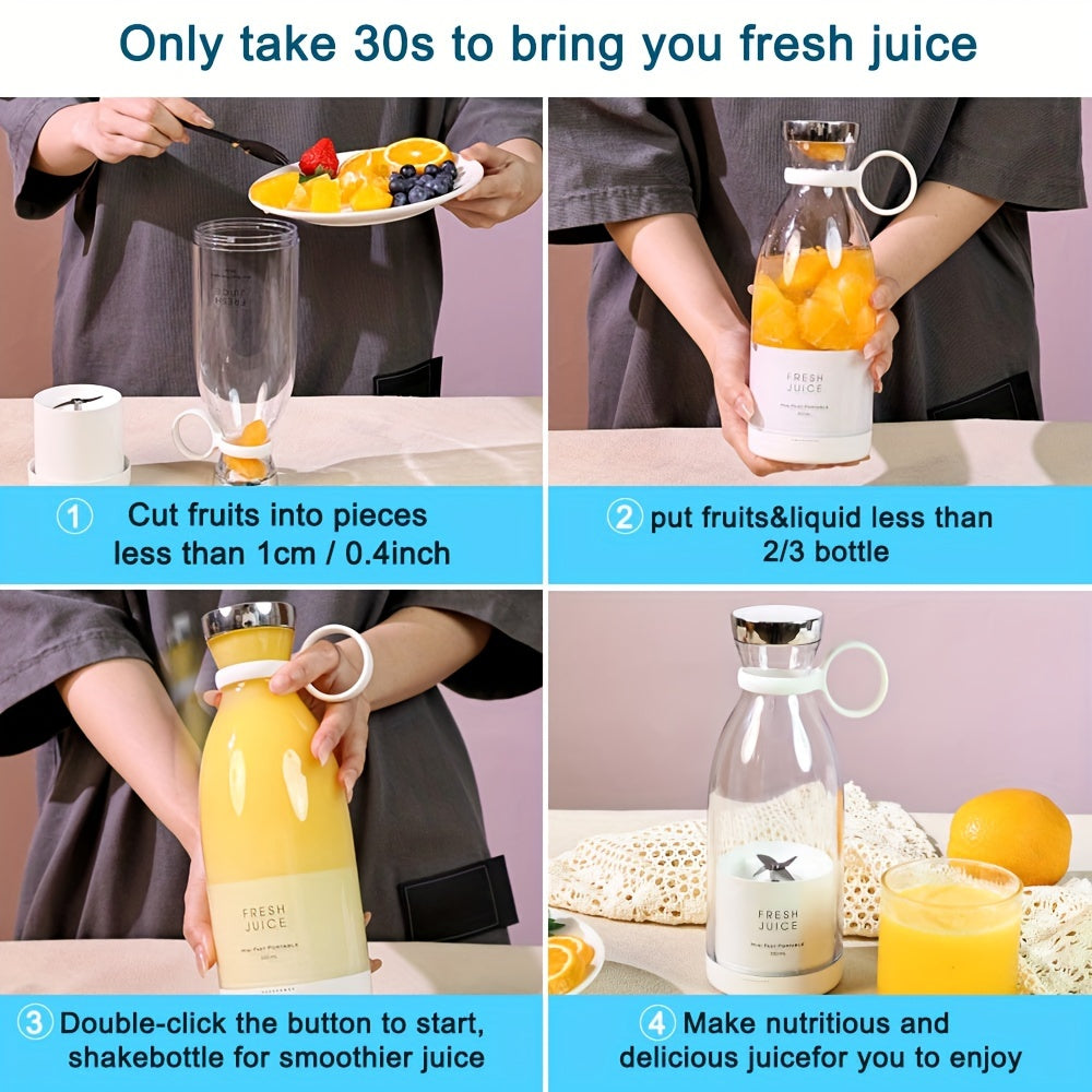 350ml Wireless Portable Electric Mini Fruit Blender - Perfect for On-the-Go Juicer!