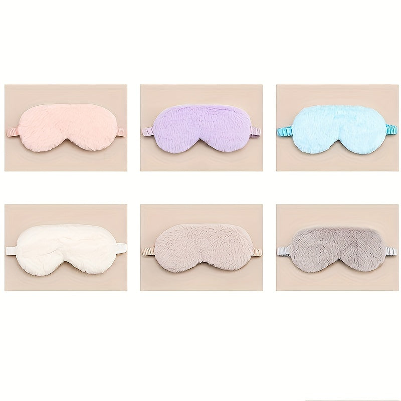 1PCS Solid Color Plush Eye Mask Sleeping Eye Mask Soft And Skin-friendly, Blackout Eye Mask Reduce Fatigue, For Daily Use, 19.99cm*10.01cm Travel Essentials