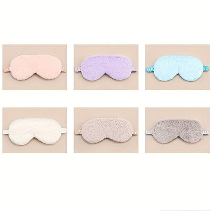 1PCS Solid Color Plush Eye Mask Sleeping Eye Mask Soft And Skin-friendly, Blackout Eye Mask Reduce Fatigue, For Daily Use, 19.99cm*10.01cm Travel Essentials