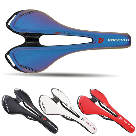Kocevlo Carbon Fiber Mountain Bike Saddle Blue Cushion Carbon Fiber Seat Pad