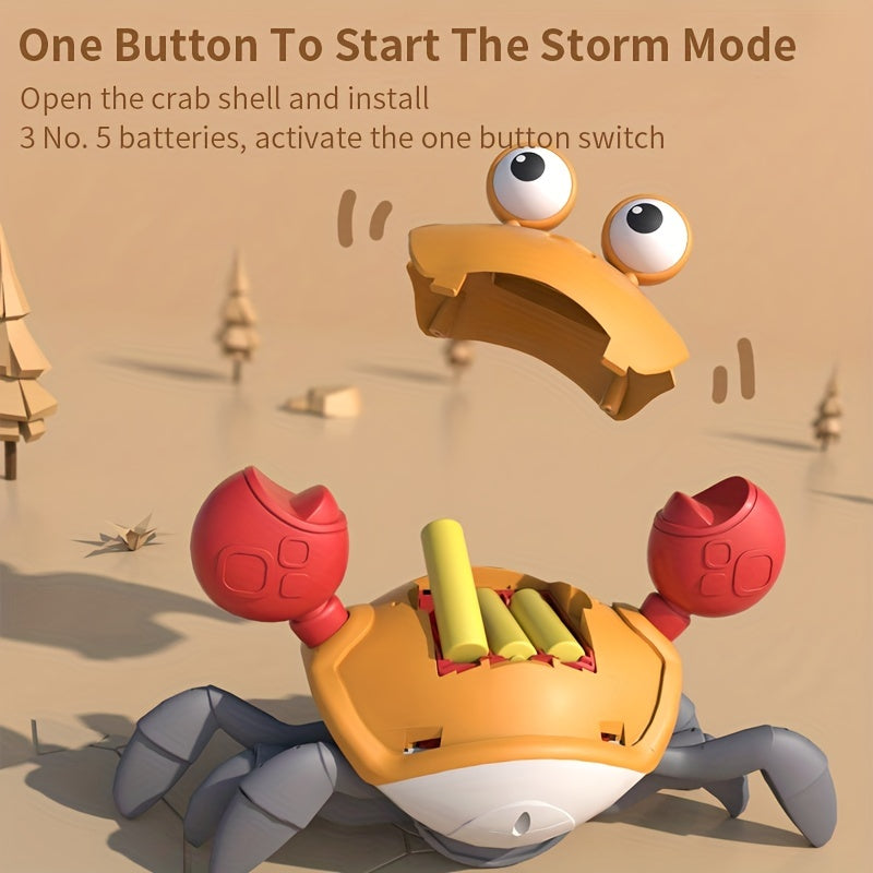 Crawling Crab Baby Toy Gift Tummy Time Toys Walking Dancing Cute Essentials Electric Induction Sensory Stuff Moving Babies Crabs With Light Up Music For Toddler Boys Girls Items Interaction Gadgets