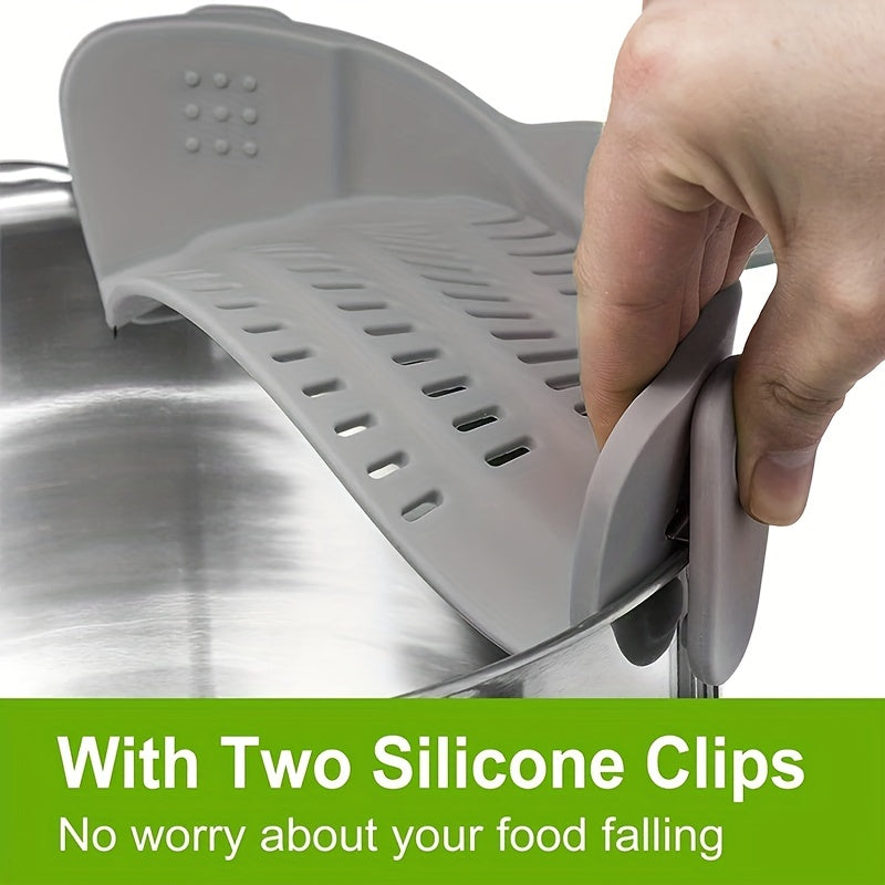 Effortless Cooking with this Adjustable Silicone Pot Strainer and Pasta Strainer - The Perfect Kitchen Gadget!