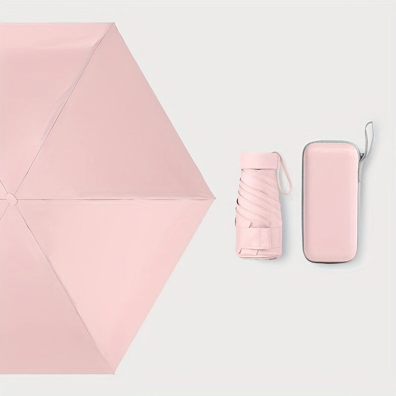 Mei Qi Lin Compact 6-Rib Mini Umbrella - High-Quality, Foldable Sun Protection with Stylish Design