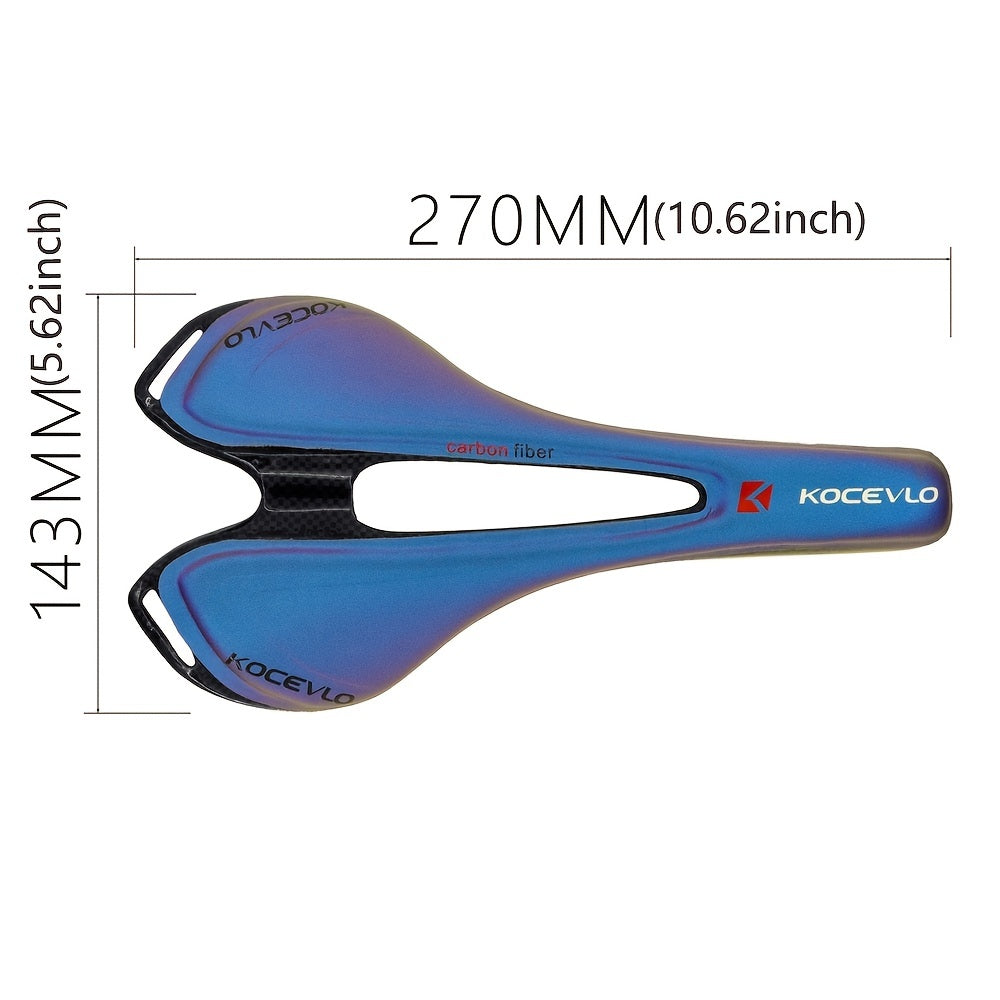 Kocevlo Carbon Fiber Mountain Bike Saddle Blue Cushion Carbon Fiber Seat Pad