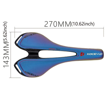 Kocevlo Carbon Fiber Mountain Bike Saddle Blue Cushion Carbon Fiber Seat Pad