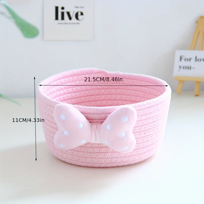 Ins-style Cute Home Storage Box, with Inner Pockets for Organizing Small Items and Cosmetics on the Entrance Table or as a Handmade Woven Basket