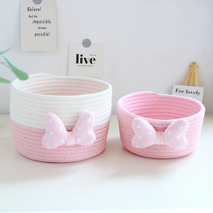 Ins-style Cute Home Storage Box, with Inner Pockets for Organizing Small Items and Cosmetics on the Entrance Table or as a Handmade Woven Basket