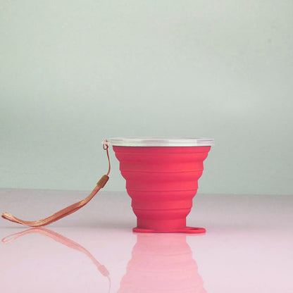 Collapsible Silicone Travel Cup with Lid - Portable and Reusable Drinking Cup for Camping, Hiking, and Outdoor Activities