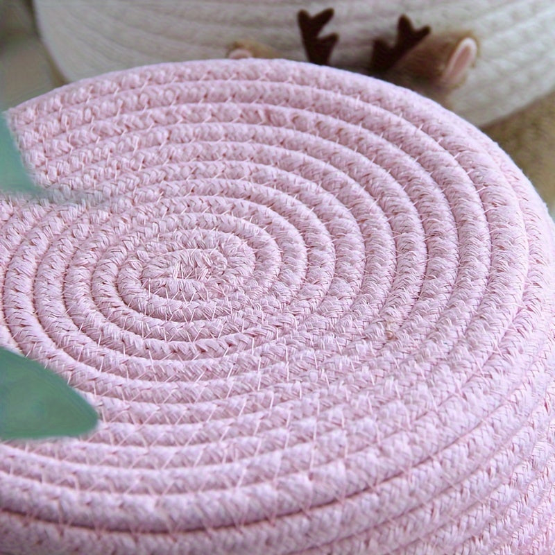 Ins-style Cute Home Storage Box, with Inner Pockets for Organizing Small Items and Cosmetics on the Entrance Table or as a Handmade Woven Basket